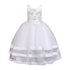 Flower Princess Dress Lace Beaded Multi-Layer Satin